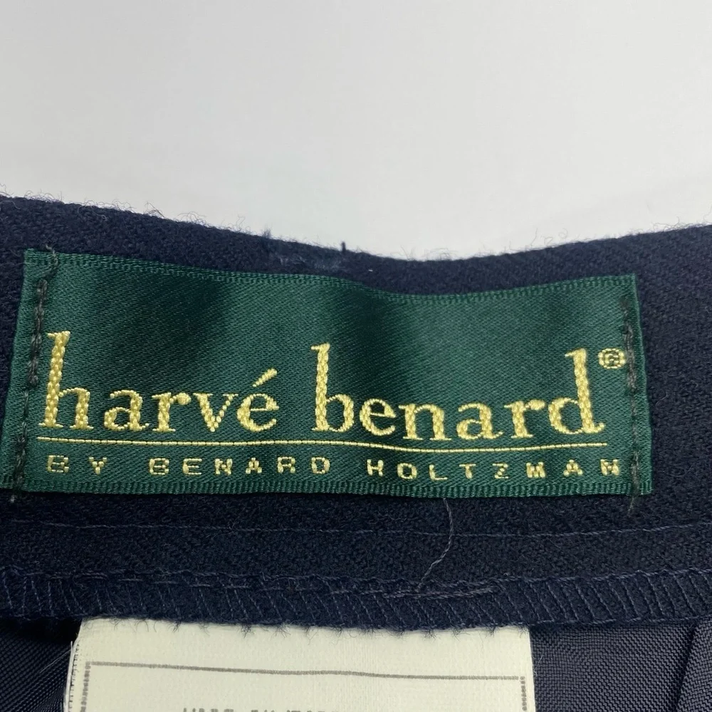 Harve Benard Women’s Navy Blue Wool Pants 14 Lined Side Zip/Button Closure NWT - Picture 3 of 14